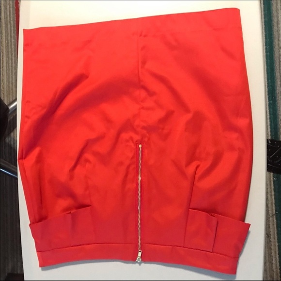 NEW H&M Peplum Ruffle Pencil Skirt Red 8 - Picture 4 of 4